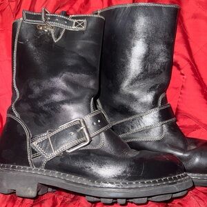 John Fluevog Black Leather Boots